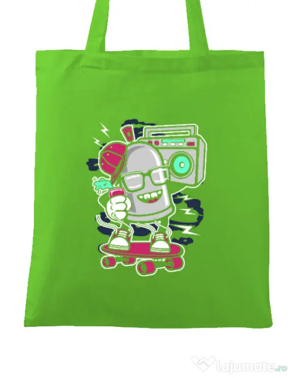 Sacosa din panza Street Bomber Verde mar
