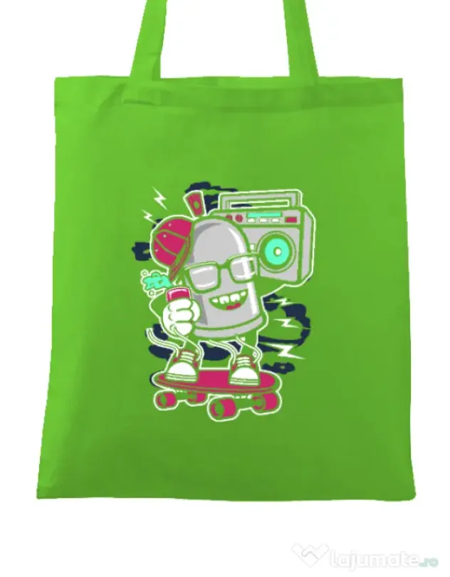 Sacosa din panza Street Bomber Verde mar