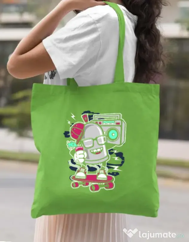 Sacosa din panza Street Bomber Verde mar