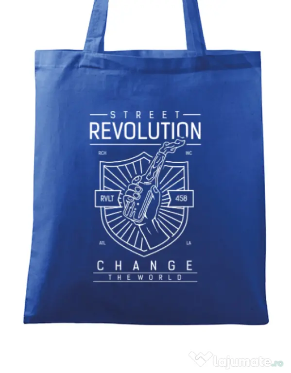 Sacosa din panza Street Revolution Albastru regal