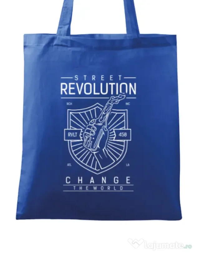 Sacosa din panza Street Revolution Albastru regal