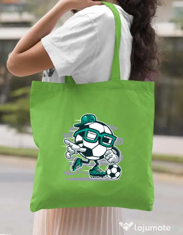 Sacosa din panza Street Soccer Verde mar