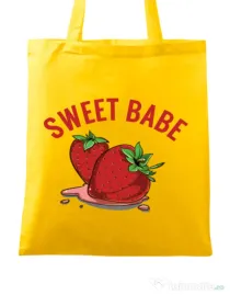 Sacosa din panza Sweet babe Galben