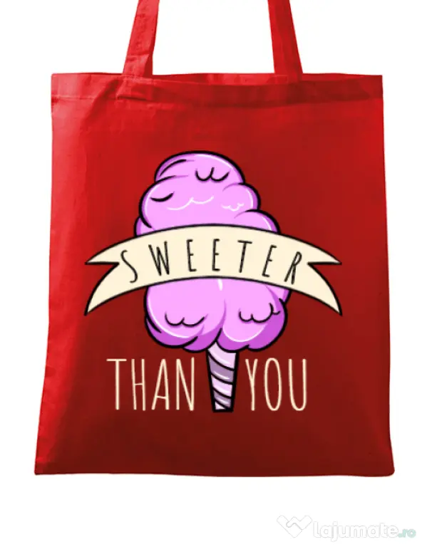 Sacosa din panza Sweeter than you Rosu