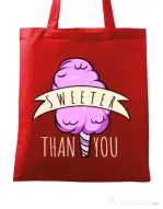 Sacosa din panza Sweeter than you Rosu