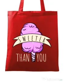 Sacosa din panza Sweeter than you Rosu
