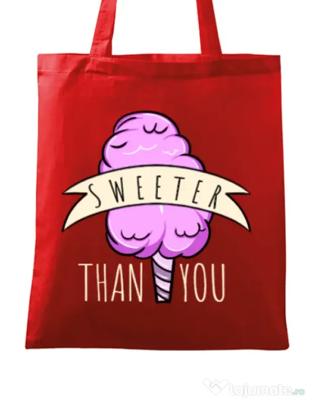 Sacosa din panza Sweeter than you Rosu