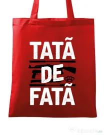 Sacosa din panza Tata de fata Rosu