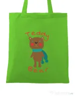 Sacosa din panza Teddy bear Verde mar