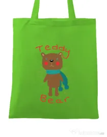 Sacosa din panza Teddy bear Verde mar