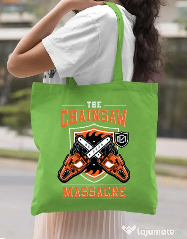 Sacosa din panza The Chainsaw Massacre Verde mar
