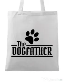 Sacosa din panza The dogfather Alb