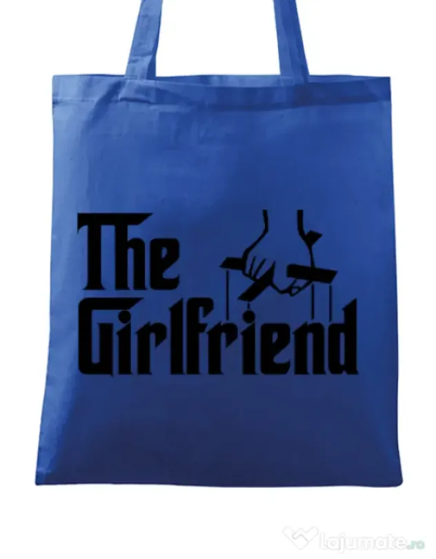 Sacosa din panza The girlfriend Albastru regal