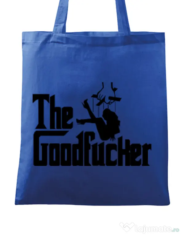 Sacosa din panza The goodfucker Albastru regal