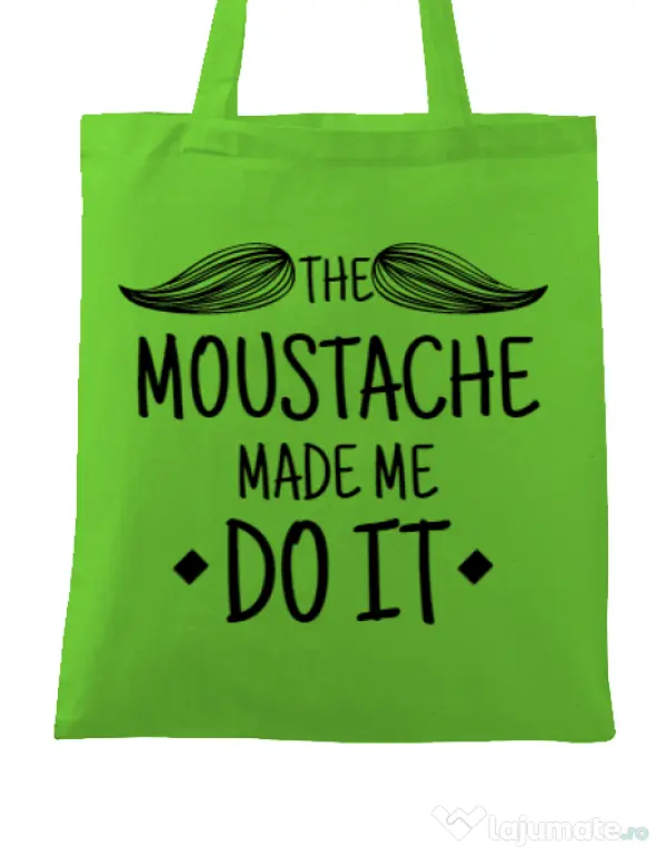 Sacosa din panza The moustache Verde mar