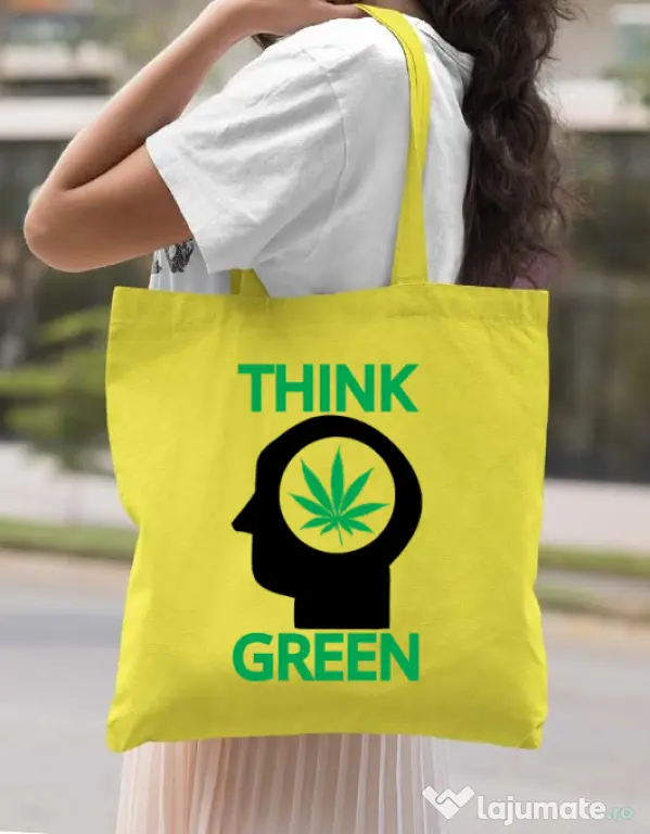 Sacosa din panza Think green Galben