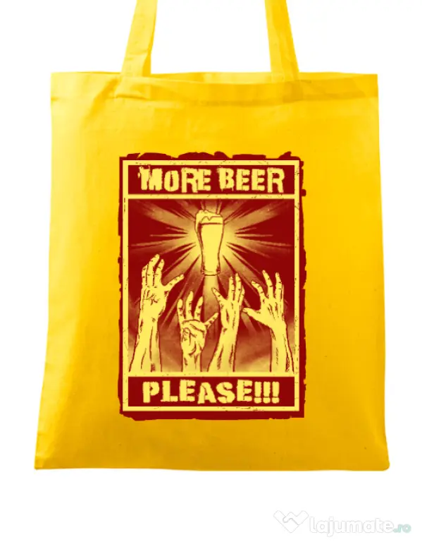 Sacosa din panza Thirsty zombies Galben