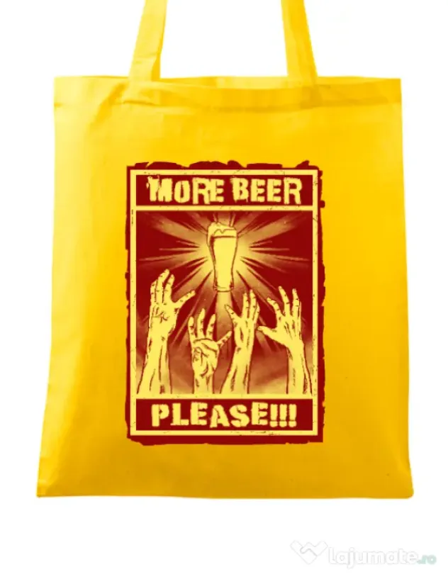 Sacosa din panza Thirsty zombies Galben