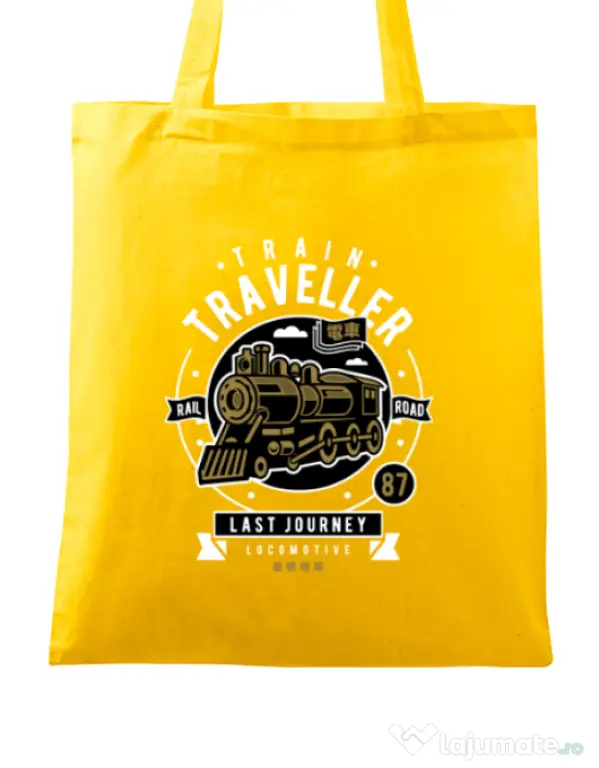 Sacosa din panza Train Traveller Galben