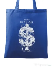 Sacosa din panza Tree Dollar Albastru regal