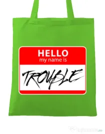 Sacosa din panza Trouble Verde mar