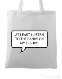 Sacosa din panza T-shirt band Alb