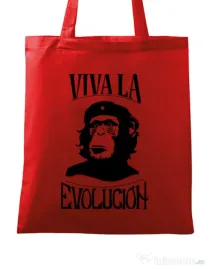 Sacosa din panza Viva la evolucion Rosu