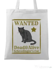 Sacosa din panza Wanted cat Alb