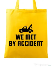 Sacosa din panza We met by accident Galben