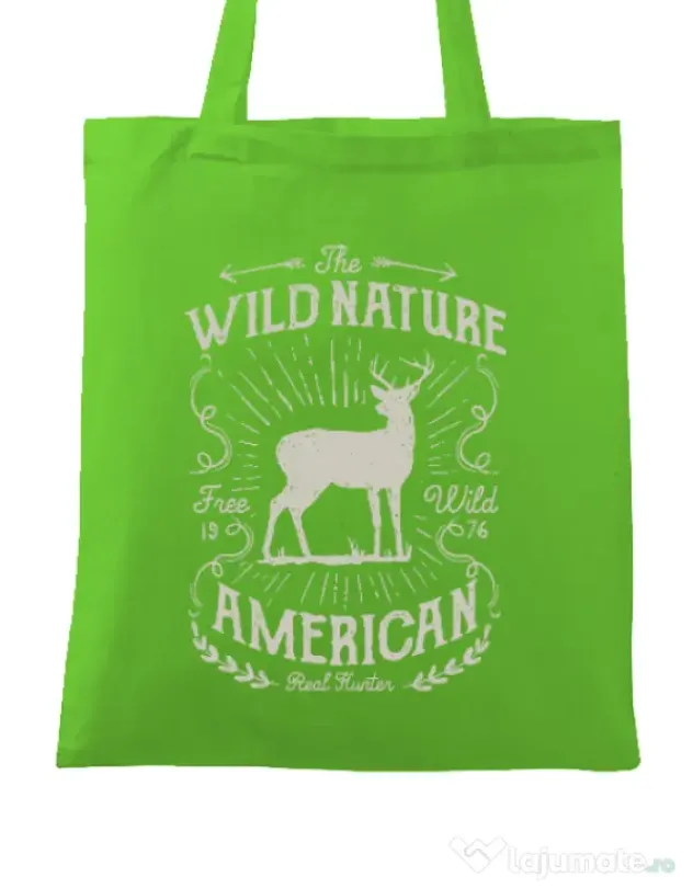 Sacosa din panza Wild Nature Verde mar