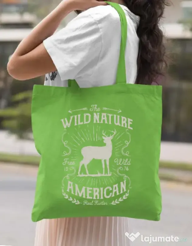 Sacosa din panza Wild Nature Verde mar