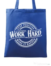 Sacosa din panza Work Hard Albastru regal