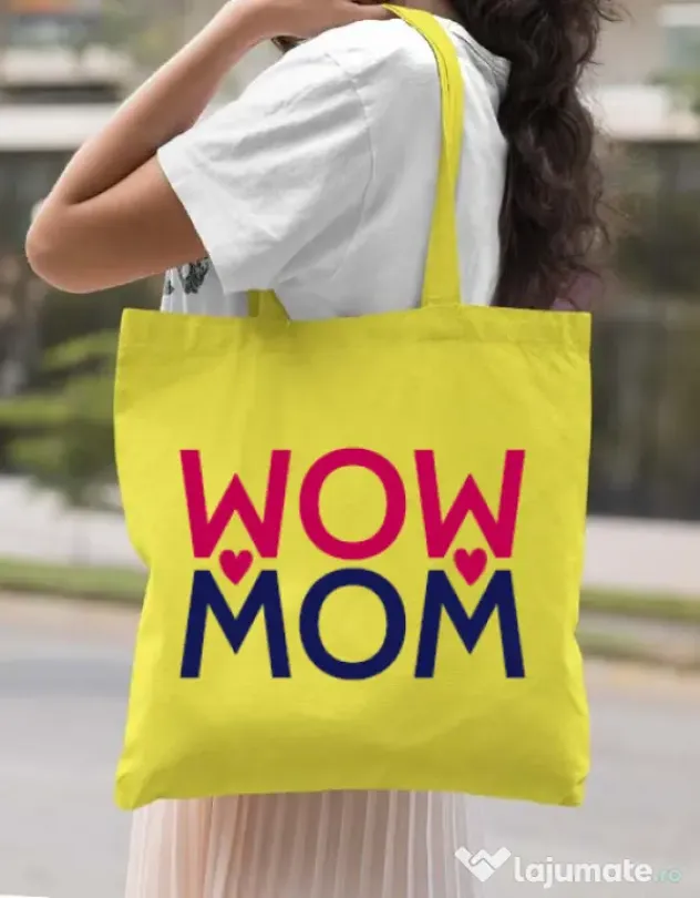 Sacosa din panza Wow mom Galben