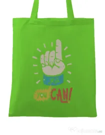 Sacosa din panza Yes You Can Verde mar