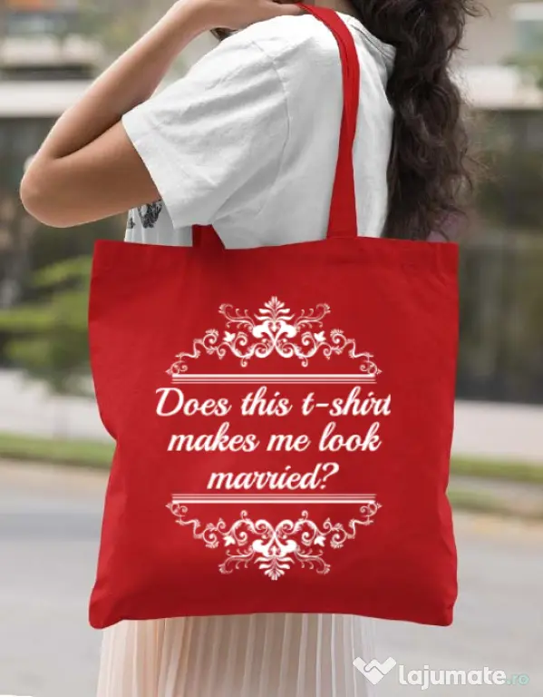 Sacosa personalizata Mireasa Marriage Rosu