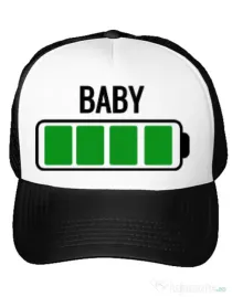 Sapca personalizata Baby battery Alb