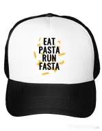 Sapca personalizata Eat pasta Alb