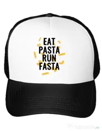 Sapca personalizata Eat pasta Alb