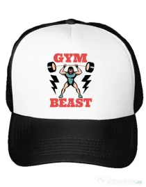 Sapca personalizata Gym Beast Alb