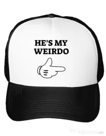 Sapca personalizata He's my weirdo Alb