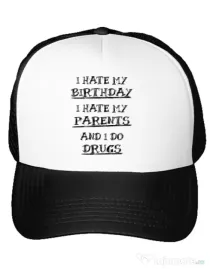 Sapca personalizata I hate Alb