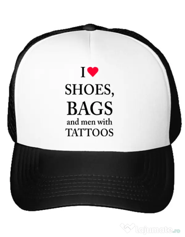 Sapca personalizata I love shoes Alb