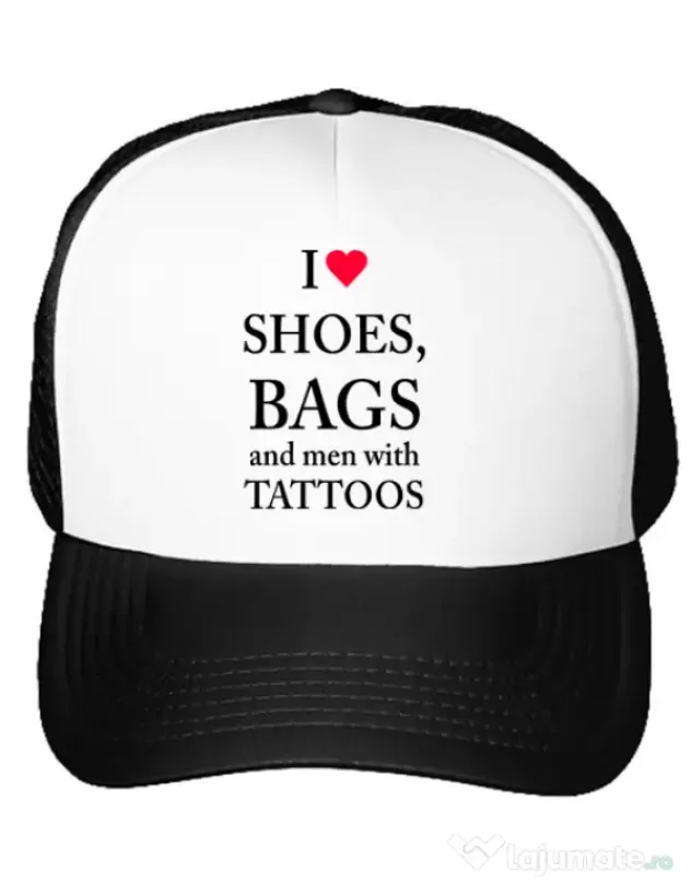 Sapca personalizata I love shoes Alb