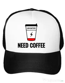 Sapca personalizata Need coffee Alb