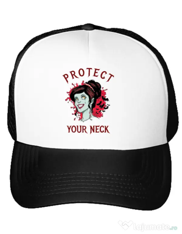 Sapca personalizata Protect your neck Alb