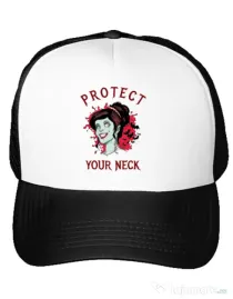 Sapca personalizata Protect your neck Alb