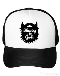 Sapca personalizata Shaving is for girls Alb