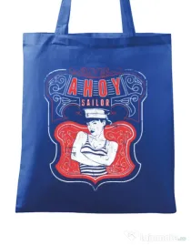 Sacosa din panza Ahoy sailor Albastru regal