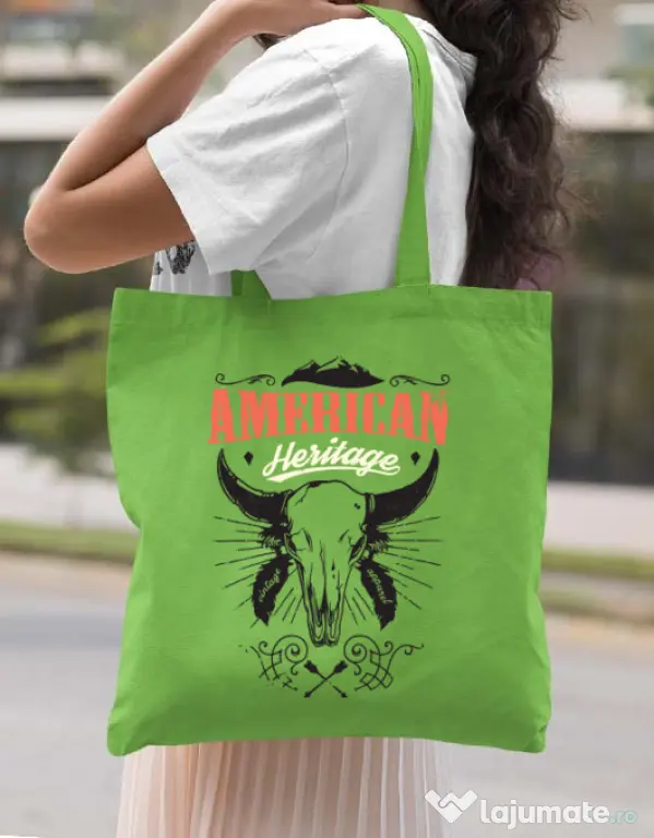 Sacosa din panza American heritage Verde mar