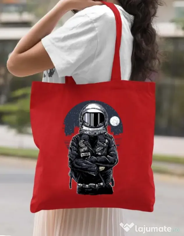 Sacosa din panza Astronaut rebel Rosu